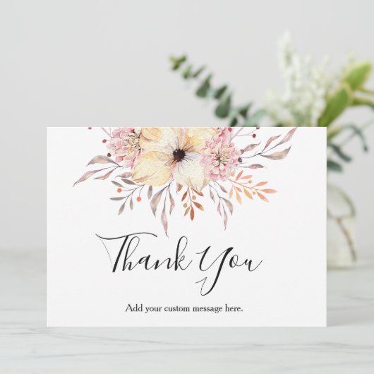 Baby Sprinkle Floral Baby shower Hartelijk dank Bedankkaart (Staand voorkant)