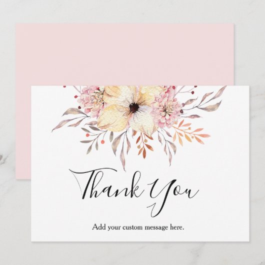 Baby Sprinkle Floral Baby shower Hartelijk dank Bedankkaart (Voorkant / Achterkant)