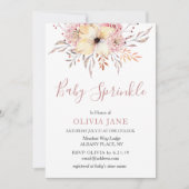 Baby Sprinkle Floral Baby shower Invitation Pink Kaart (Voorkant)