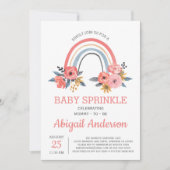 Baby Sprinkle Floral Blush Pink Rainbow Stijlvol Kaart (Voorkant)