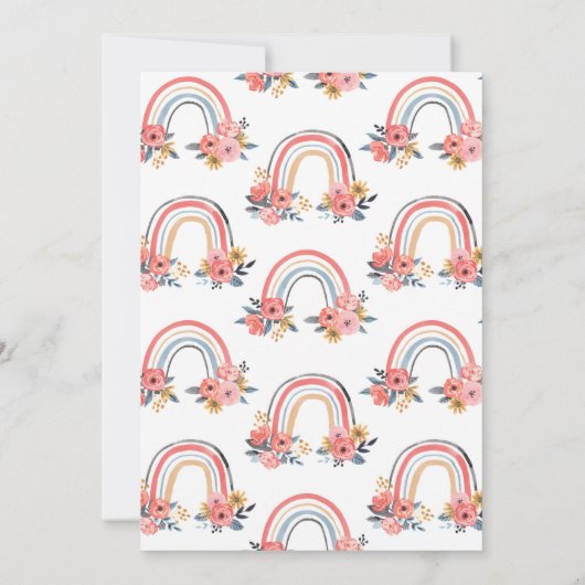 Baby Sprinkle Floral Blush Pink Rainbow Stijlvol Kaart (Achterkant)