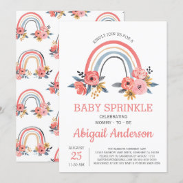 Baby Sprinkle Floral Blush Pink Rainbow Stijlvol Kaart