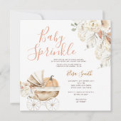 Baby Sprinkle Floral Pumpkin Carriage Baby shower Kaart (Voorkant)