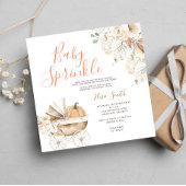 Baby Sprinkle Floral Pumpkin Carriage Baby shower Kaart