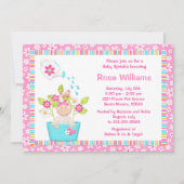 Baby Sprinkle Flower Pot Girl Shower Kaart (Voorkant)
