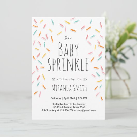 Baby Sprinkle Gender Neutral Sprinkles Confetti Kaart (Staand voorkant)