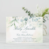 Baby Sprinkle Geslacht Neutrale Eucalyptus Greener Kaart (Staand voorkant)