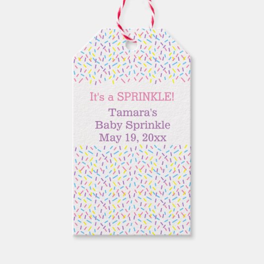 Baby Sprinkle Gift Label Cadeaulabel (Voorkant)