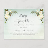 Baby Sprinkle Groen Wit Rozen Briefkaart (Voorkant)