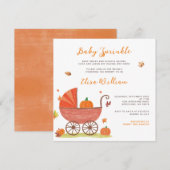 Baby Sprinkle Herfst Pumpkin Carriage Baby shower Kaart (Voorkant / Achterkant)