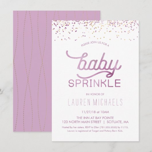 Baby Sprinkle Invitation - Aanpassen Uitnodiging,  Kaart (Voorkant / Achterkant)