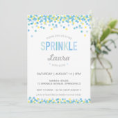 Baby Sprinkle Invitation, blauw en groen Kaart (Staand voorkant)