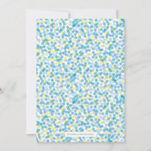 Baby Sprinkle Invitation, blauw en groen Kaart (Achterkant)