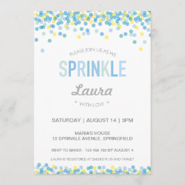 Baby Sprinkle Invitation, blauw en groen Kaart