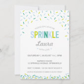 Baby Sprinkle Invitation, blauw/groene sprintjes Kaart (Voorkant)