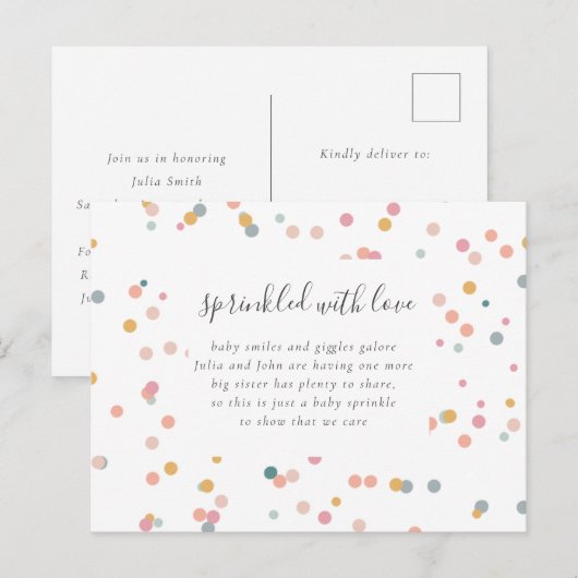 baby Sprinkle Invitation briefkaart (Voorkant / Achterkant)