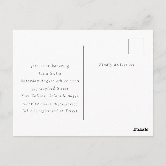 baby Sprinkle Invitation briefkaart (Achterkant)