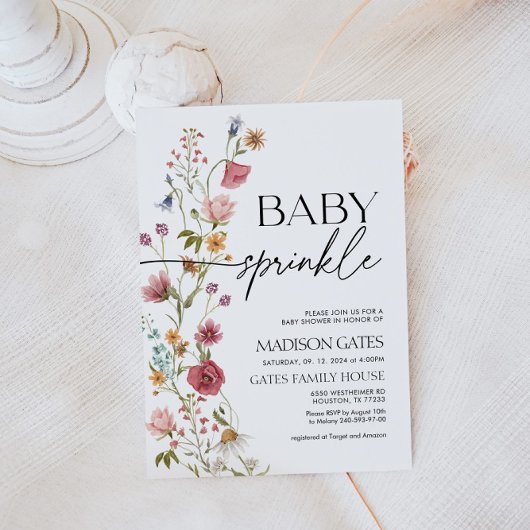 Baby Sprinkle Invitation Floral Kaart