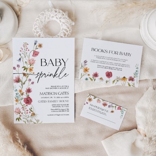 Baby Sprinkle Invitation Floral Kaart