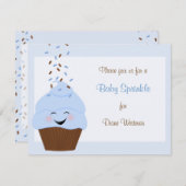 Baby Sprinkle Invitation in Blue Kaart (Voorkant / Achterkant)