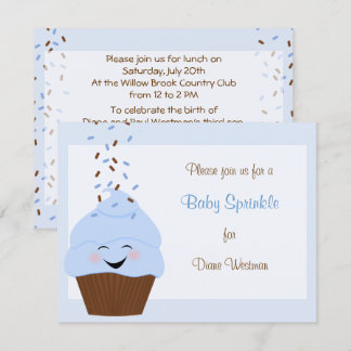 Baby Sprinkle Invitation in Blue Kaart