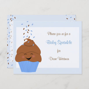 Baby Sprinkle Invitation in Blues Kaart