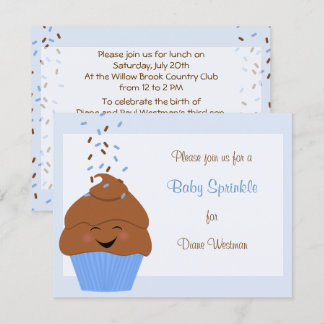 Baby Sprinkle Invitation in Blues Kaart
