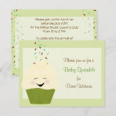 Baby Sprinkle Invitation in Gender Neutral Greens Kaart (Voorkant / Achterkant)