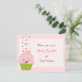 Baby Sprinkle Invitation in Pinks Kaart (Staand voorkant)
