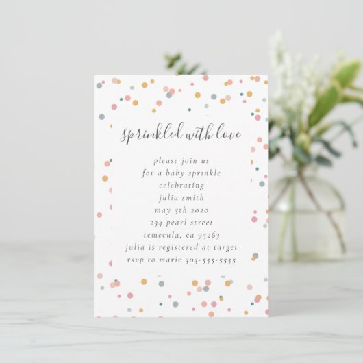 Baby Sprinkle Invitation Kaart (Staand voorkant)