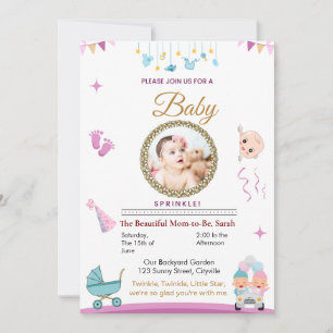  Baby Sprinkle Invitation Kaart