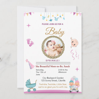  Baby Sprinkle Invitation Kaart