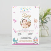  Baby Sprinkle Invitation Kaart (Staand voorkant)