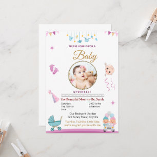  Baby Sprinkle Invitation Kaart