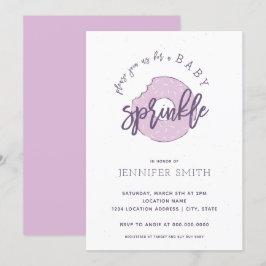 Baby Sprinkle Invitation Lavender Doughnut Kaart