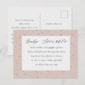Baby Sprinkle Invitation Post Kaart (Voorkant / Achterkant)