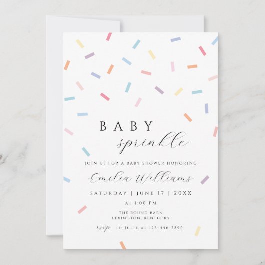 Baby Sprinkle Invitation | Sprinke-Baby shower Kaart (Voorkant)