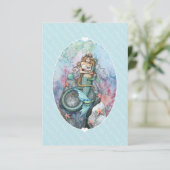 Baby Sprinkle Invite Insert Zeemeermin en Baby Kaart (Staand voorkant)