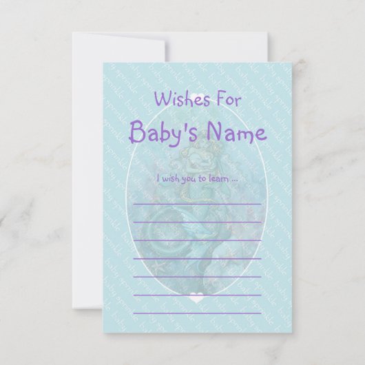 Baby Sprinkle Invite Insert Zeemeermin en Baby Kaart (Achterkant)