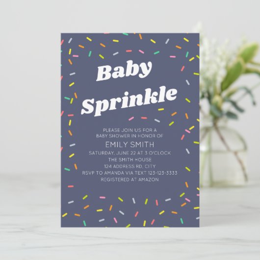 Baby sprinkle kaart (Staand voorkant)