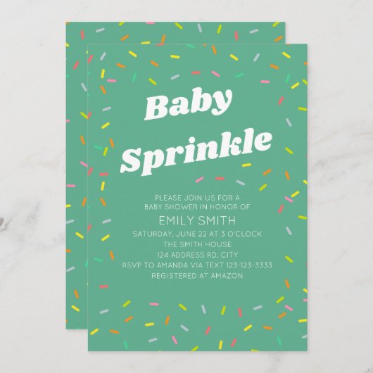 Baby sprinkle kaart (Voorkant / Achterkant)