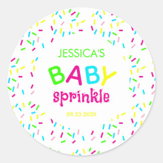 Baby Sprinkle Kleurrijke Regenboog Spetters Shower Ronde Sticker