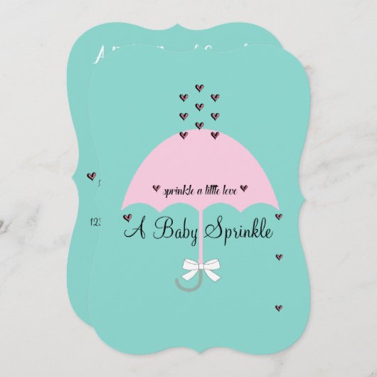 Baby Sprinkle Little Love Shower Baby onthult Part Kaart (Voorkant / Achterkant)