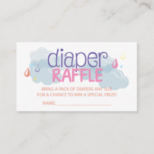 Baby Sprinkle Luier Raffle Ticket Informatiekaartje