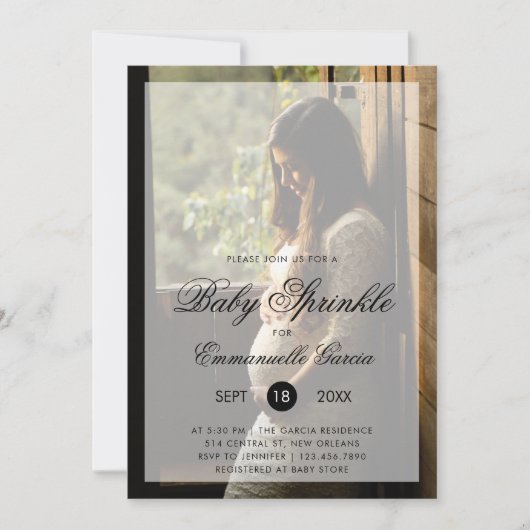 Baby Sprinkle Modern Foto Genderneutraal Kaart (Voorkant)