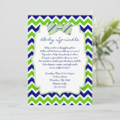 Baby Sprinkle Navy Green Bow stropdas douche uitno Kaart (Staand voorkant)