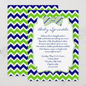 Baby Sprinkle Navy Green Bow stropdas douche uitno Kaart (Voorkant / Achterkant)