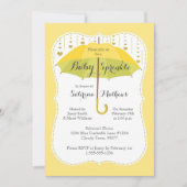 Baby Sprinkle Neutral Shower Geel Groen Paraplu Kaart (Voorkant)