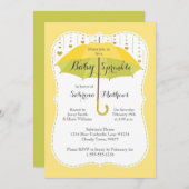 Baby Sprinkle Neutral Shower Geel Groen Paraplu Kaart (Voorkant / Achterkant)