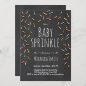Baby Sprinkle nodigt Sprinkles Confetti Chalk uit Kaart (Voorkant / Achterkant)